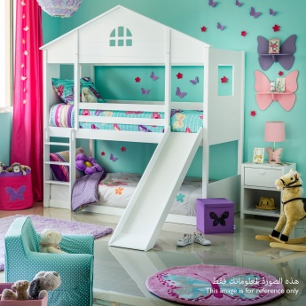 bunk beds with slide and swing